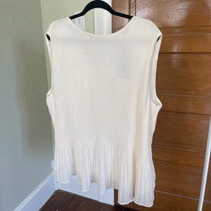 Dressy Pleated Cream Blouse